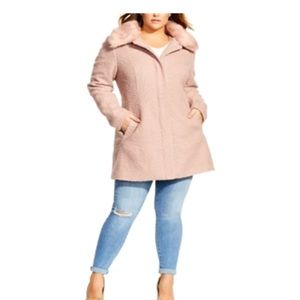 City chic sweet dream faux fur jacket size 14